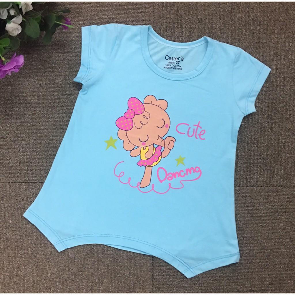 Áo bé gái in chữ CUTE size 2-7 ,ri6
