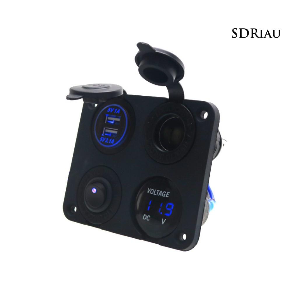 Củ Sạc Tích Hợp Bật Lửa 3.1a Hai Cổng Usb Có Công Tắc