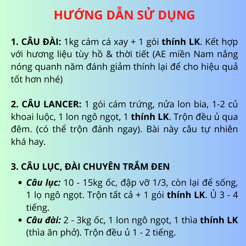 Mồi Câu Cá Lk Hòa - Cám câu cá Lk tổng hợp chuyên câu cá to Phiên bản UPDATE 2023