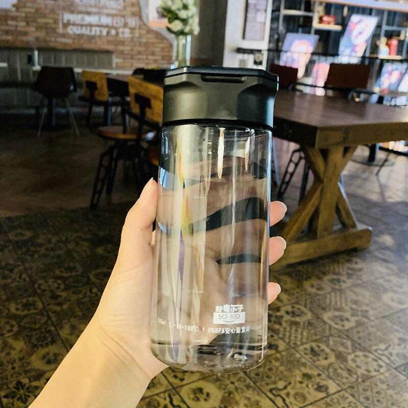 Water Cup Portable Hidden Handle Leak-proof Handy Cup Male and Female Students Creative Trend Outdoor Sports Plastic Tea Cup