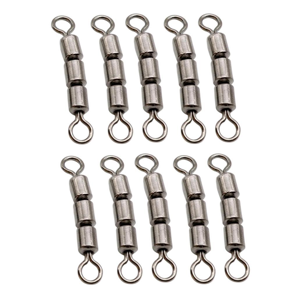 20x Fishing Triple Rolling Swivels Solid Hook Line Connector