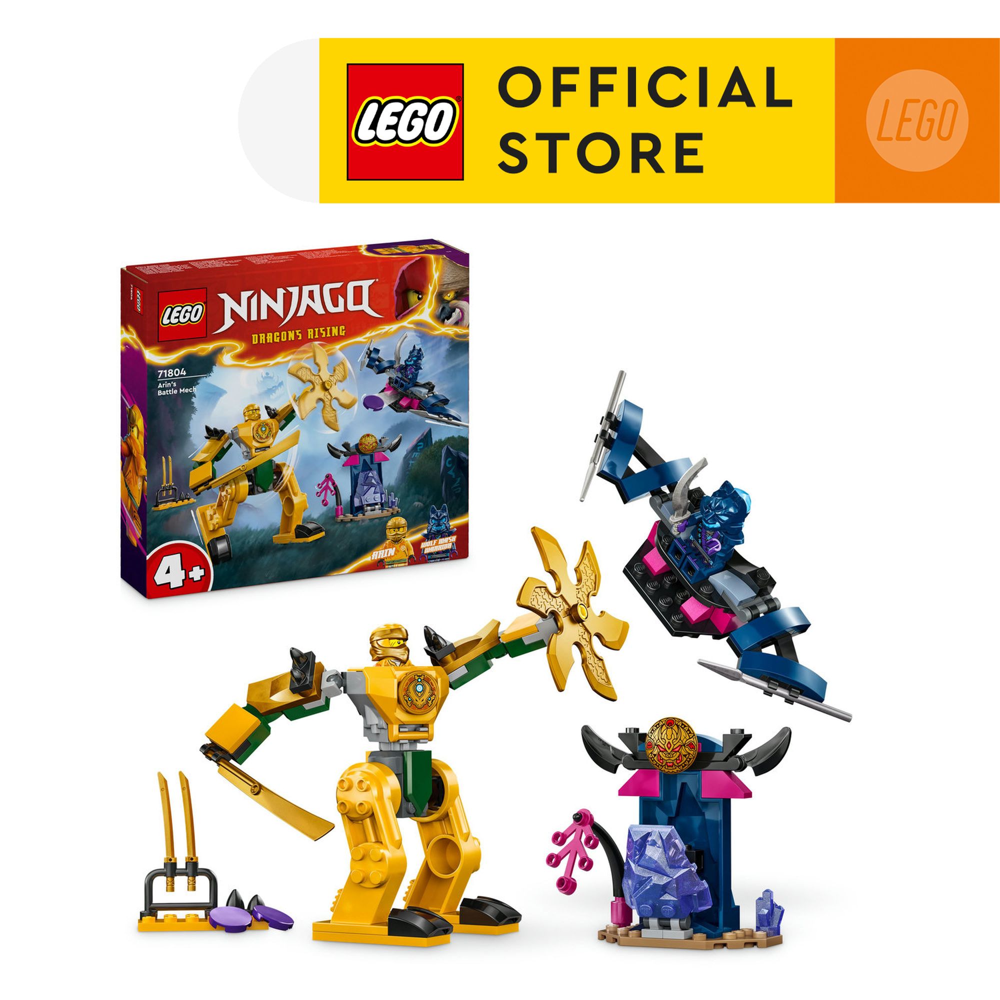 LEGO NINJAGO 71804 Đồ chơi lắp ráp Chiến giáp của Arin (104 chi tiết)