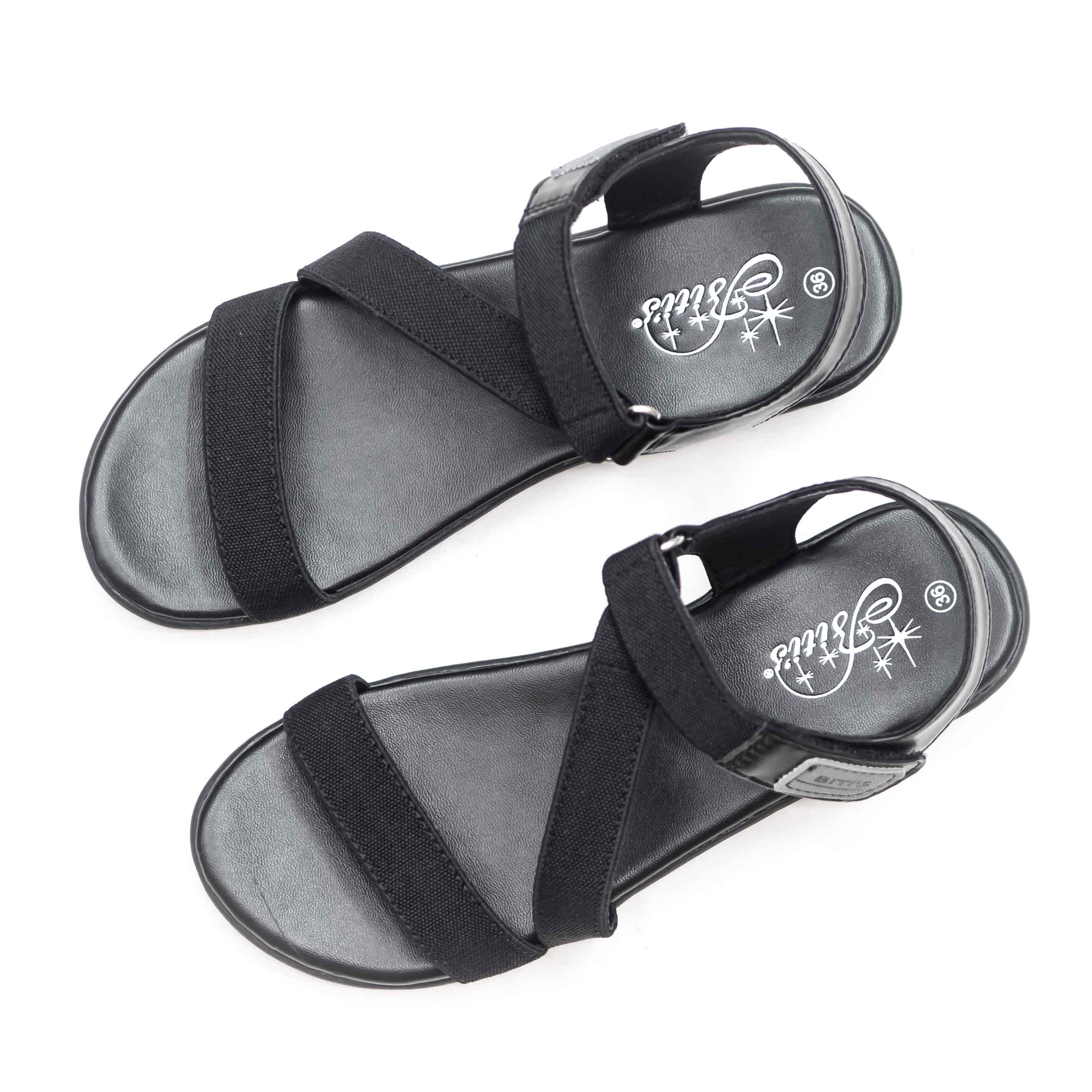 SANDAL QUAI HẬU NỮ QUAI DÁN THỜI TRANG DTW011288 - Đen