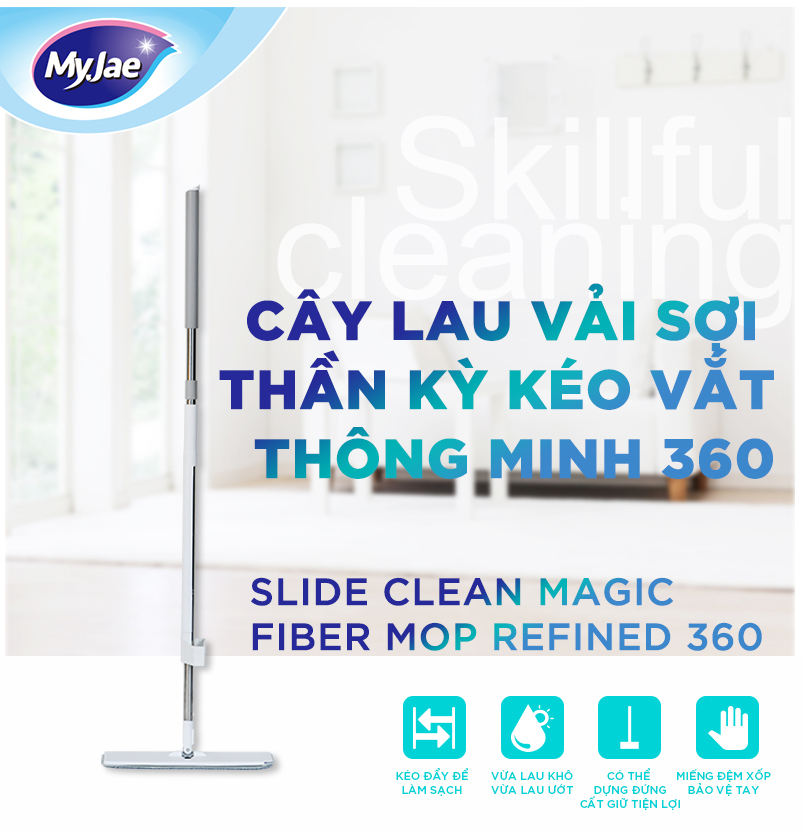 Cây lau nhà tự vắt thông minh sợi microfiber