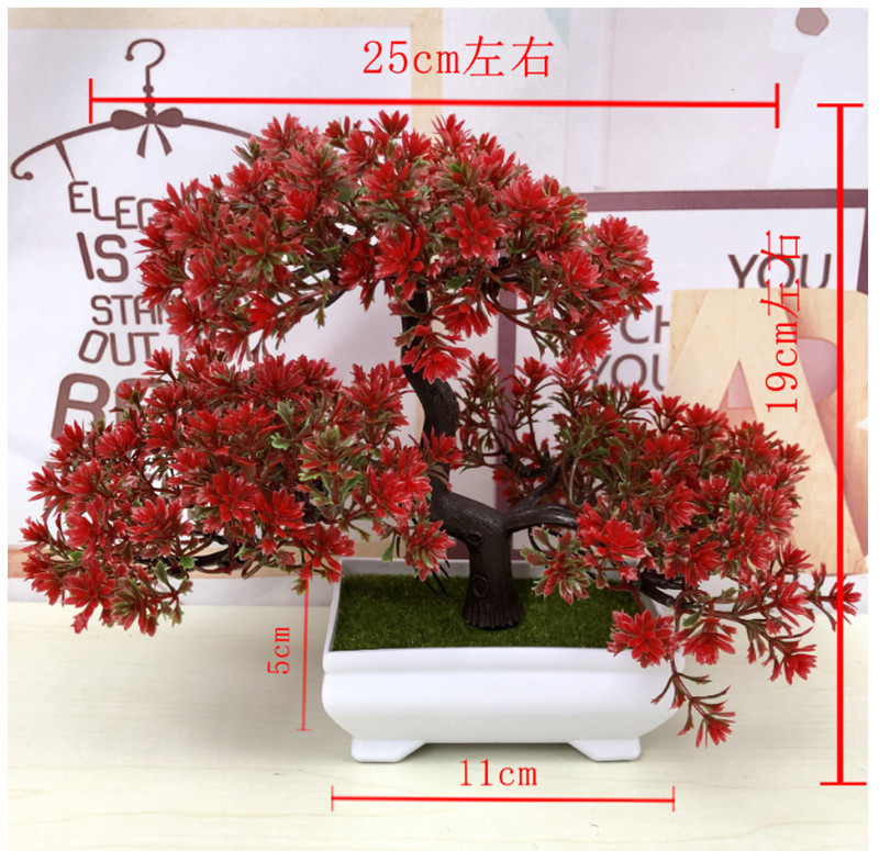 Chậu Bonsai hình cây thông Hà Lan màu vang đỏ