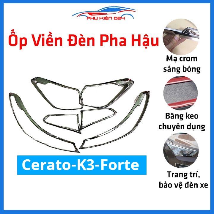 Hình ảnh Ốp viền đèn pha hậu mạ crom Cerato, K3, Forte 2015-2018, 2019-2020-2021 chống trầy trang trí bảo vệ xe