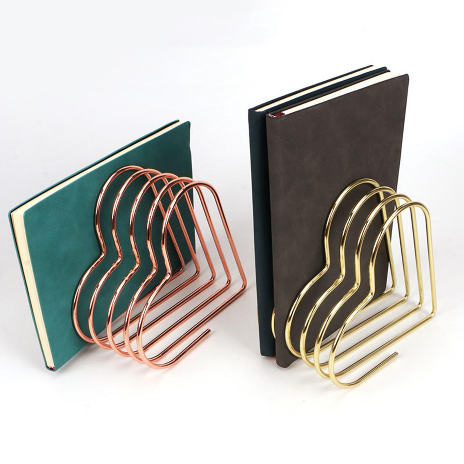 Office Iron Bookends Book Ends Supports Magazine Holder