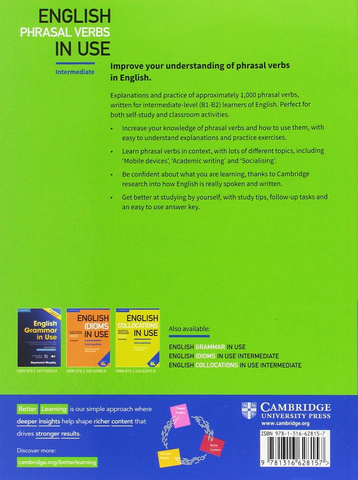 English Phrasal Verbs In Use Intermediate Book With Answers Vocabulary