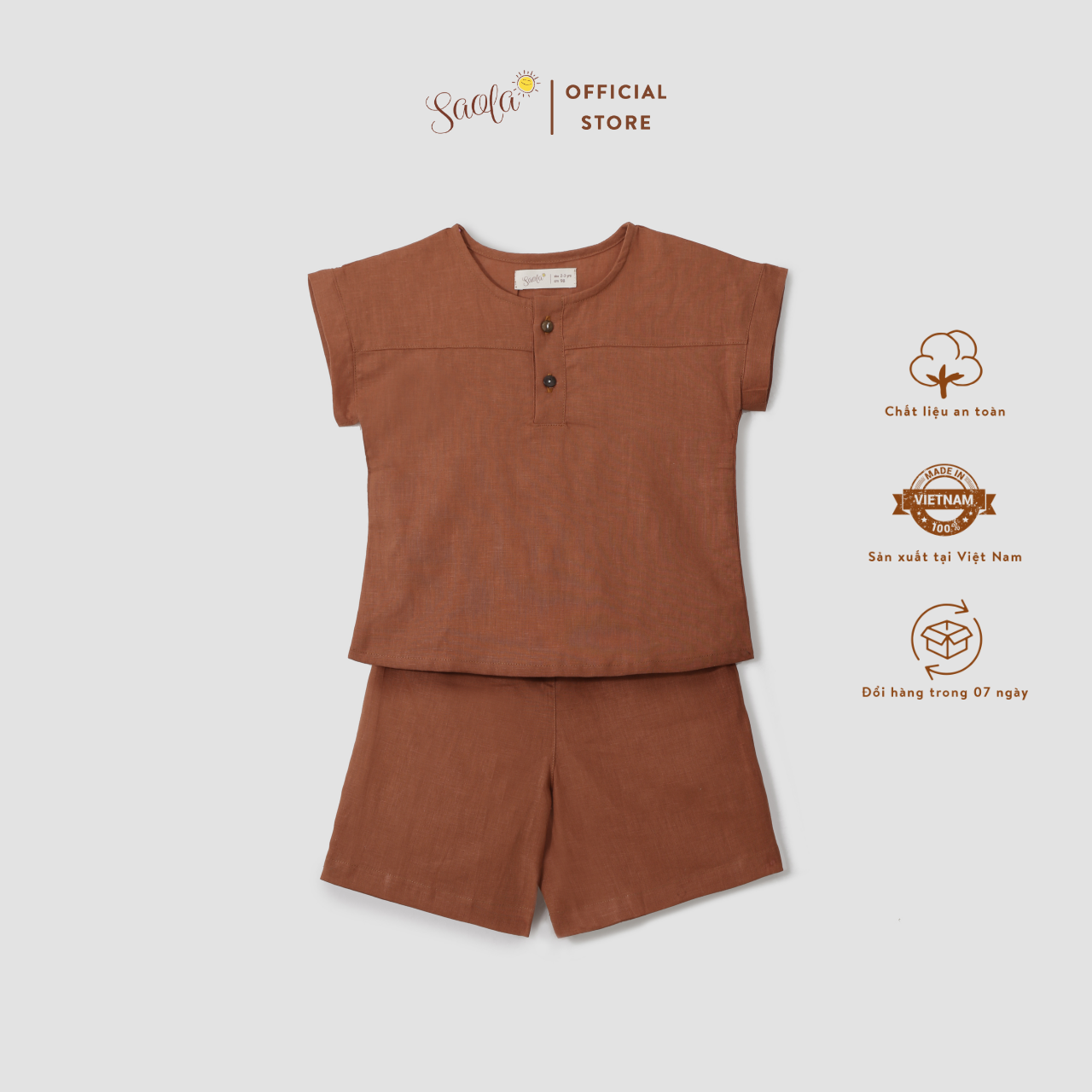 Bộ Áo Quần Linen Thoáng Mát Cho Bé Trai / Bé Gái - PULPO SET - SEL010 - SAOLA KIDS CLOTHING