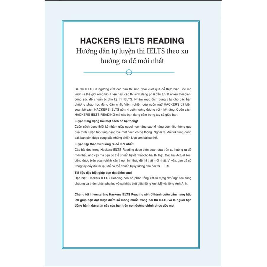 Sách - Combo 4 cuốn Hackers IELTS ( Listening + Reading + Speaking + Writing)