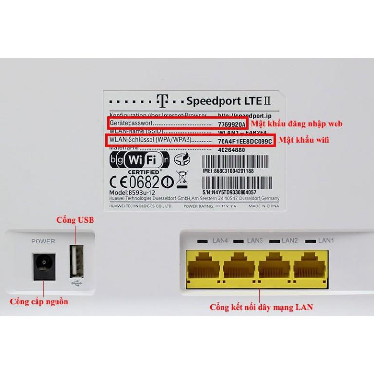 Phát wifi 4 G Model B593S-12 chính hãng huawei hàng new 100% * Hổ trợ 32 user , có 4 cổng Lan