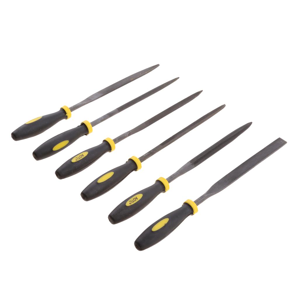 6Pc Steel Rasp Neecle File Set Jeweler Wood Carving Tool Rubber Handle