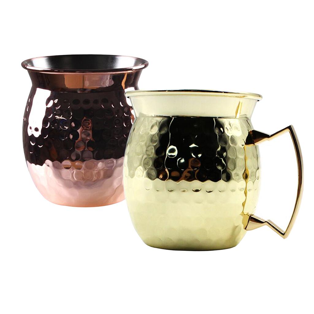 Moscow Mule Mug Cocktail Barrel Tankard Cup Kitchen Barware Cup Rose Gold
