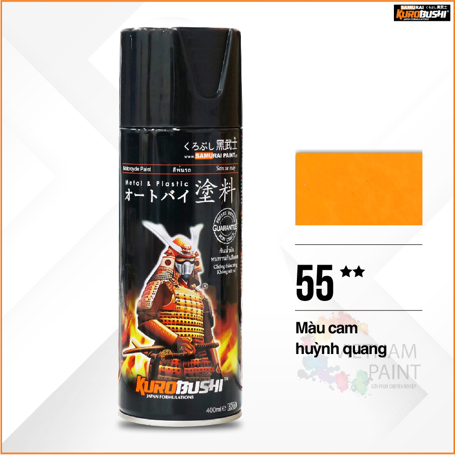 Sơn xịt Samurai Kurobushi - MÀU CAM HUỲNH QUANG 55 (400ml)