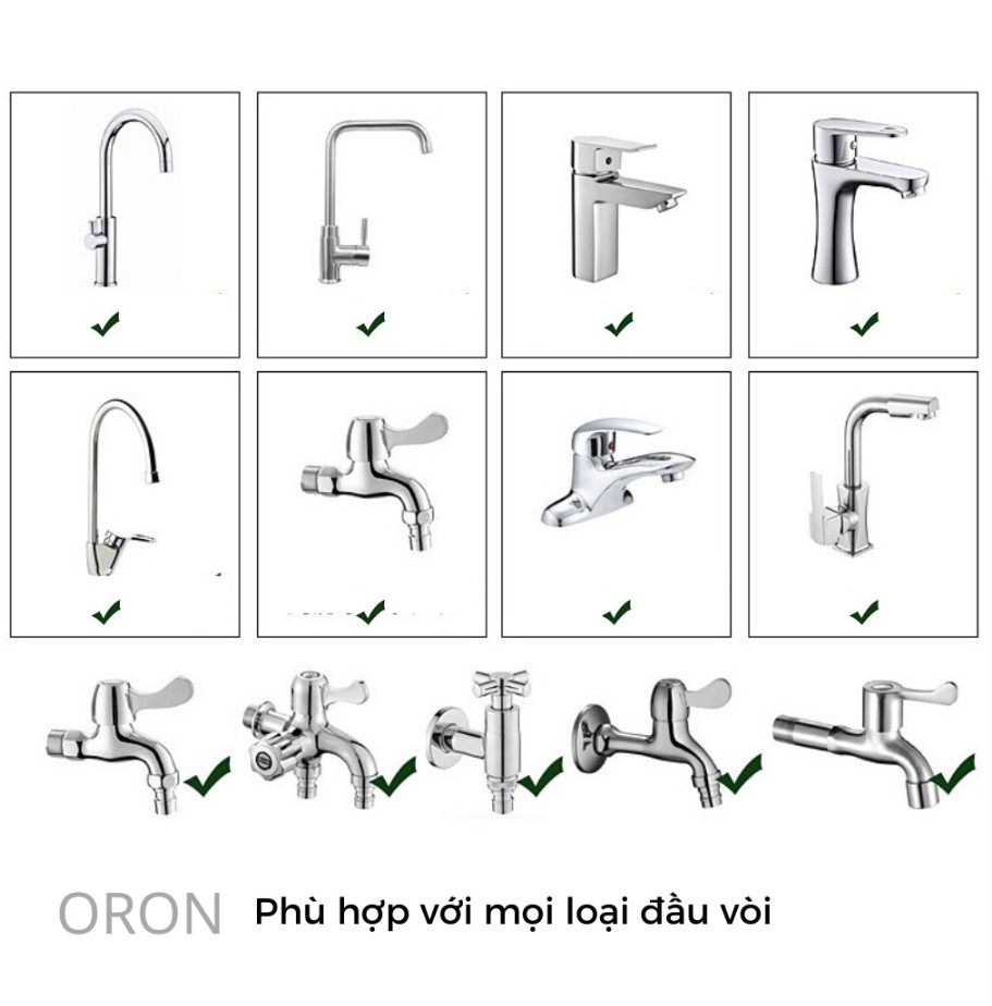 (nhựa) Đầu nối vòi Lavabo, vòi nước thông minh xoay 1080 độ nhựa ABS với 2 chế độ nước tiện dụng