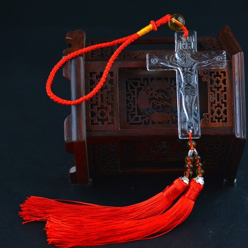 Dây treo xe hơi chúa Jesus pha lê bình an trên mọi nẻo đường