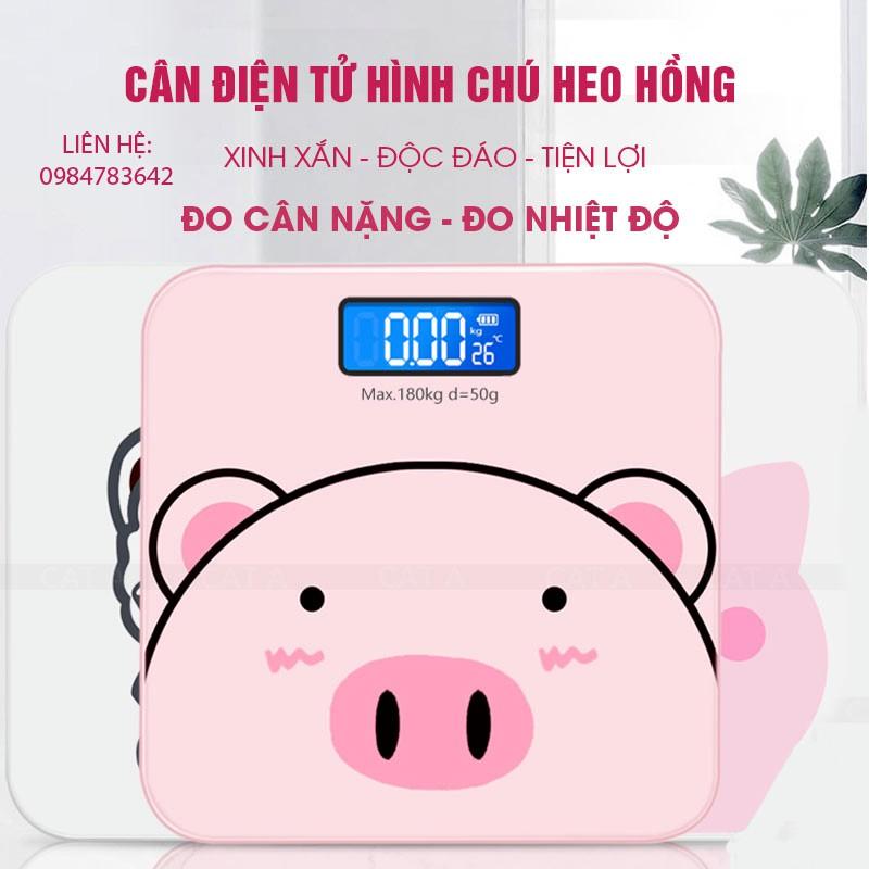 Cân Sức Khỏe Điện Tử Hình Chú Lợn Dễ Thương - Tải Trọng 180KG