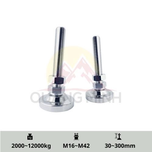 B-SMA/B-SMAS - Chân tăng chỉnh chiều cao tự lựa, inox, thép mạ, đế sắt M16, M20, M24, M30, M36, M42 cao cấp Hàn Quốc
