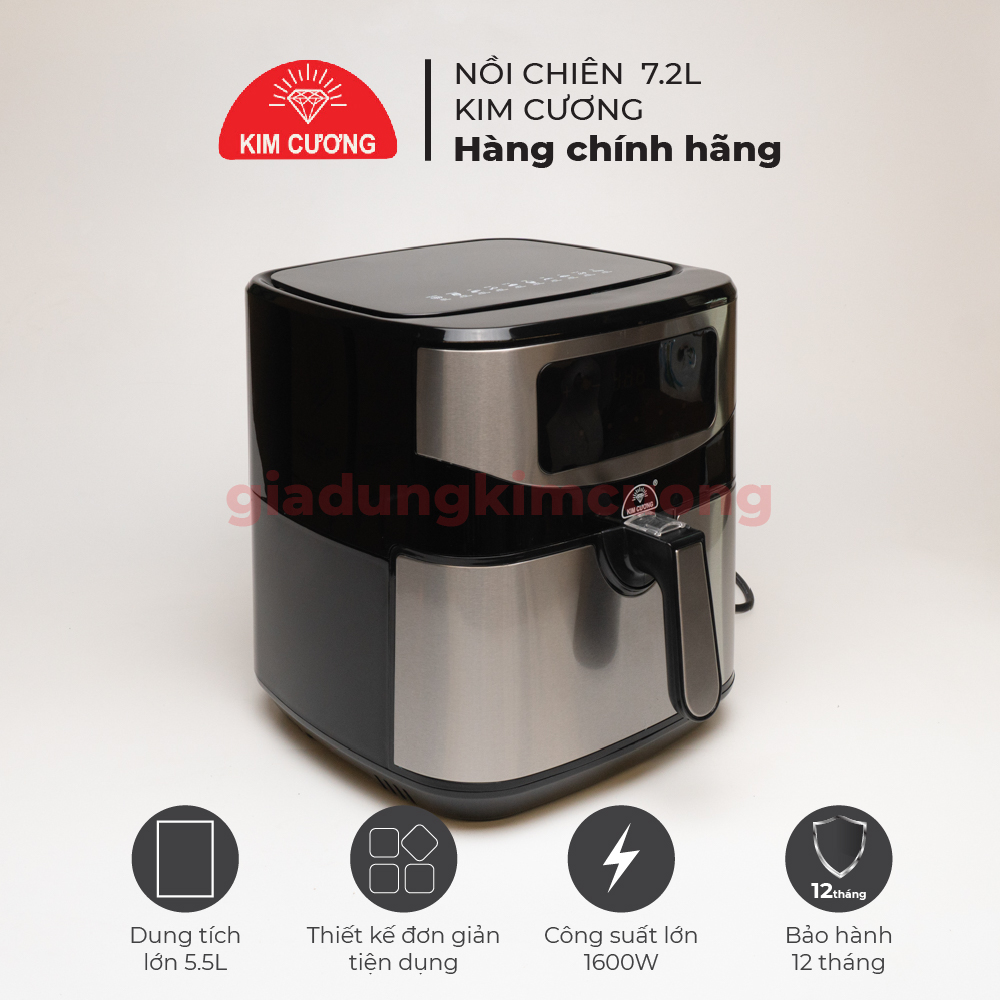 Nồi Chiên Không Dầu Kim Cương - Dung Tích 7.2 Lít - Hàng Chính Hãng