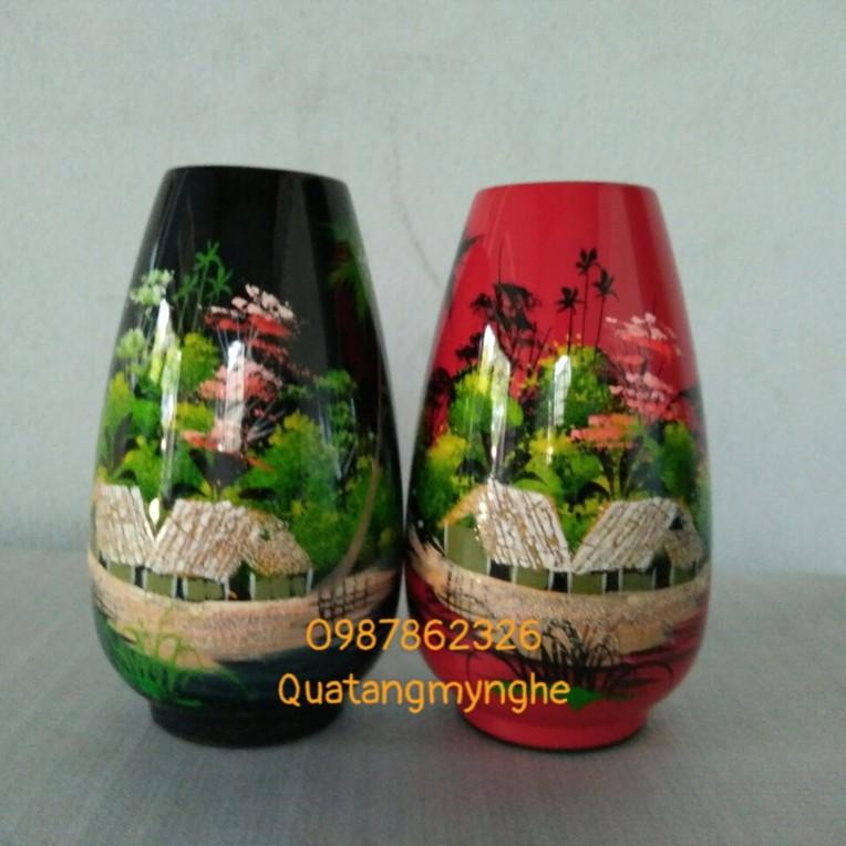 Bình hoa gỗ sơn mài