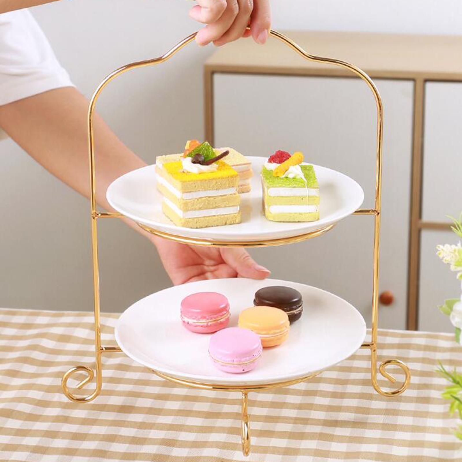 2 Tier Dessert Pastry Plate Rack Cookie Display Platter Scene Props Easy Access to Food for Birthday Parties Baby Showers