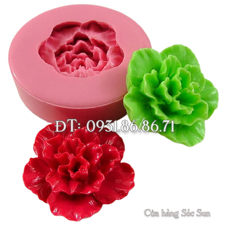 Khuôn silicon hoa cẩm chướng cánh xoăn - Mã số 1644