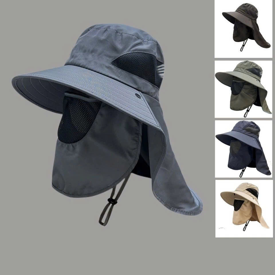 Mũ Tai Bèo Chống Nắng Ngư Phủ Vành Rộng Có Vạt Che Cổ Tháo Rời Vải Nylon Chống Thấm Nhanh Khô Nam Nữ - HÀNG CHÍNH HÃNG MINIIN