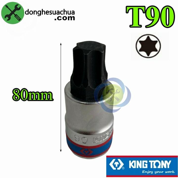 Đầu tuýp sao T90 3/4 Kingtony 602390 dài 80mm trắng đen