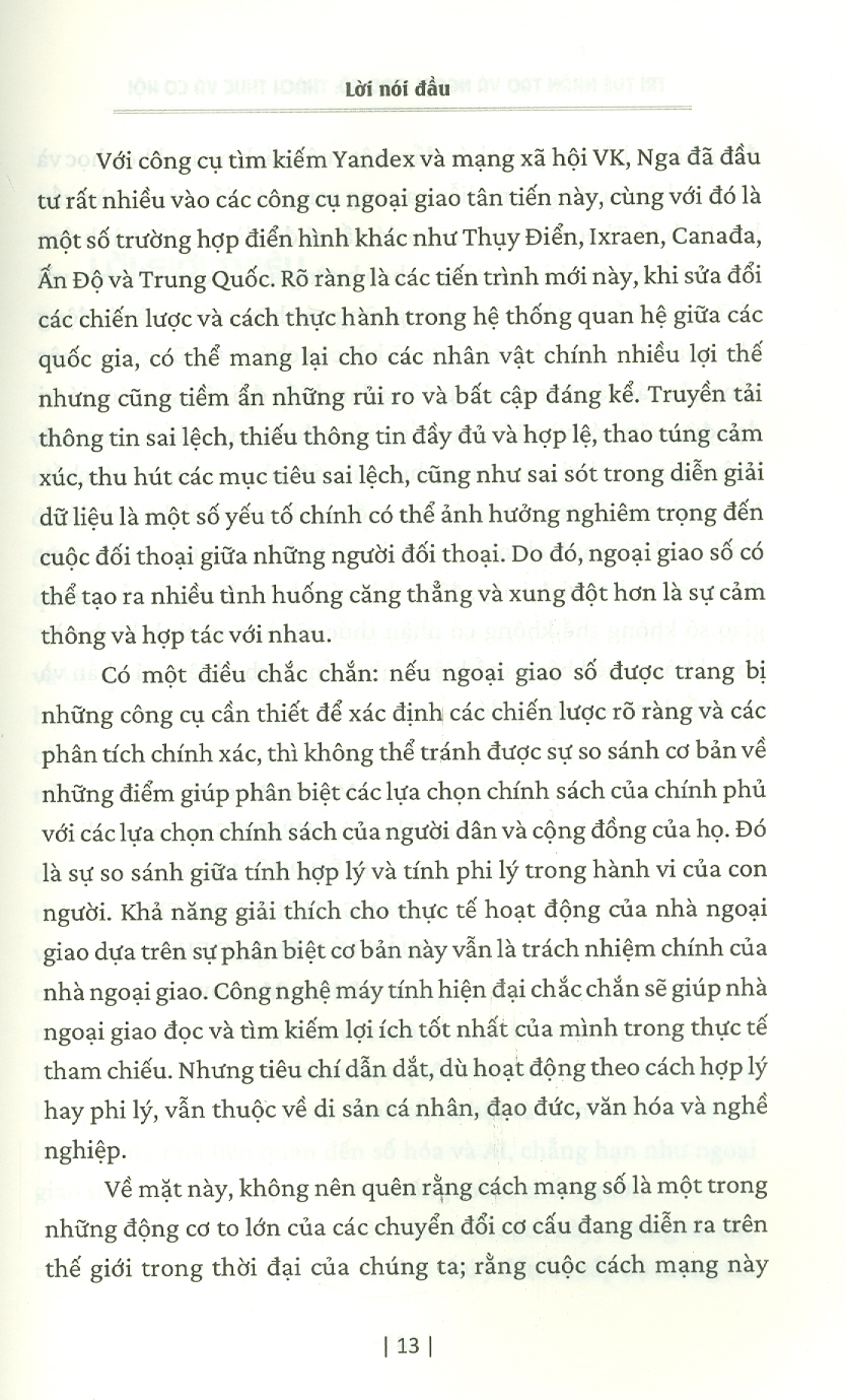 Trí Tuệ Nhân Tạo Và Ngoại Giao Số - Thách Thức Và Cơ Hội (Sách tham khảo)