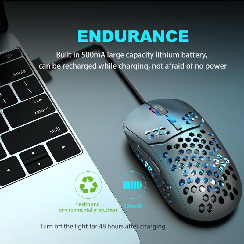 Chuột Không Dây 2.4G Bluetooth-Tương Thích RGB Sạc Chuột Máy Tính Không Dây Im Lặng Mause LED Backlit Công Thái Học