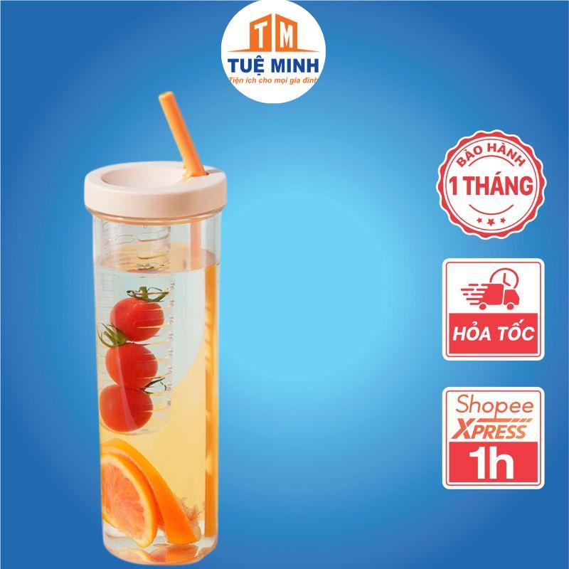 Bình nước detox pha hoa quả,trà và các loại trái cây khác có ống út đi kèm tiện lợi
