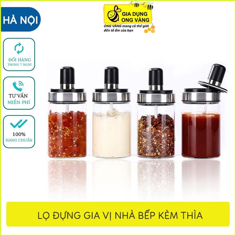 Lọ Đựng Gia Vị, Hũ Đựng Gia Vị Thủy Tinh Kèm Thìa, Tiện Dụng Cho Căn Bếp Của Bạn