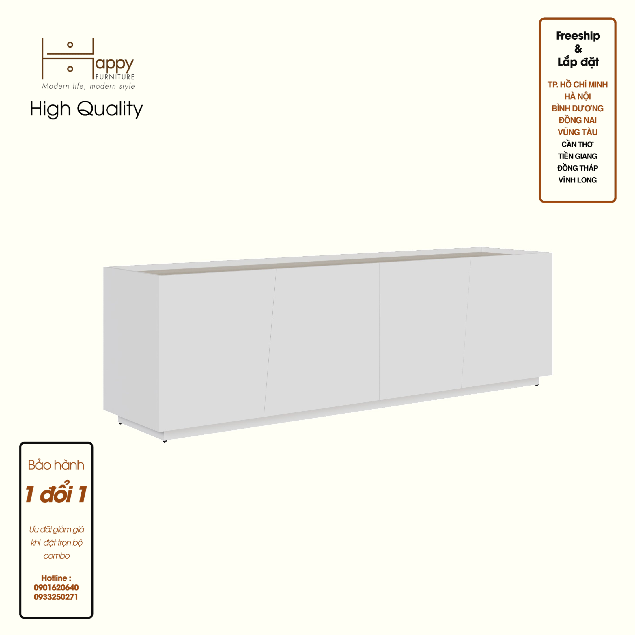 VIGGO, Kệ TV 4 cửa mở, 180cm x 40cm x 54cm , KTV_047
