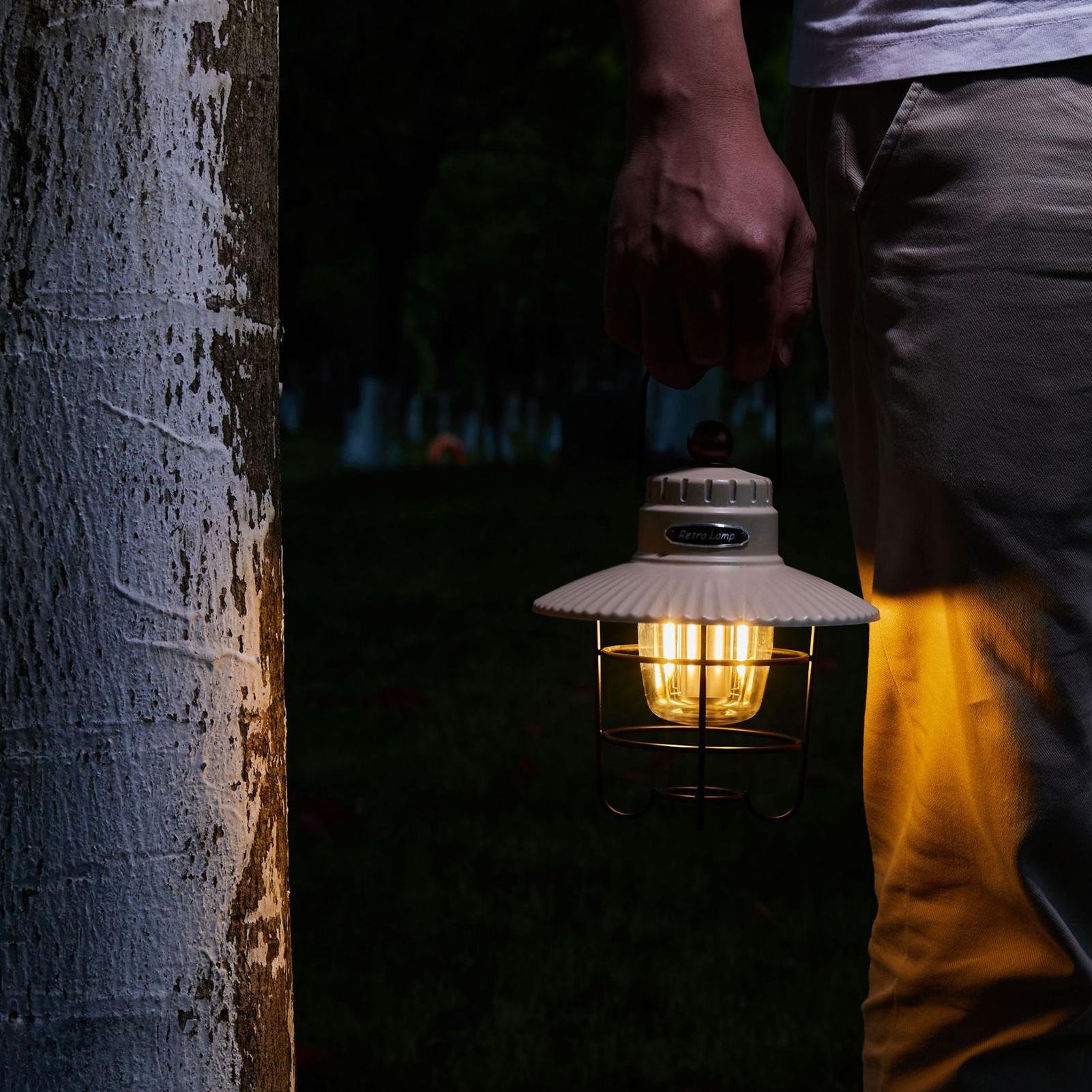 Camp Light Portable Tent Vintage Lamp USB Rechargeable WaterProof Retro Outdoor LED Camping Light Lantern