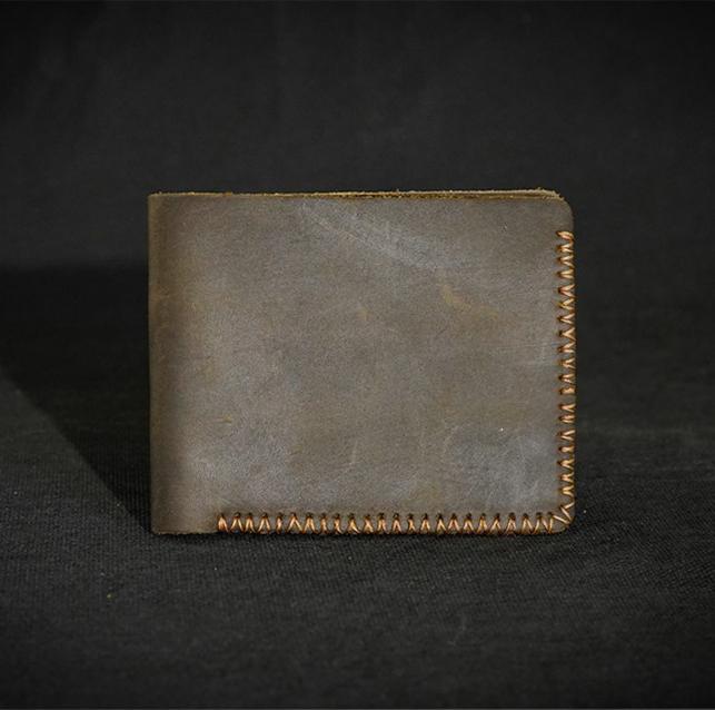 Ví da bò đan viền - Đen