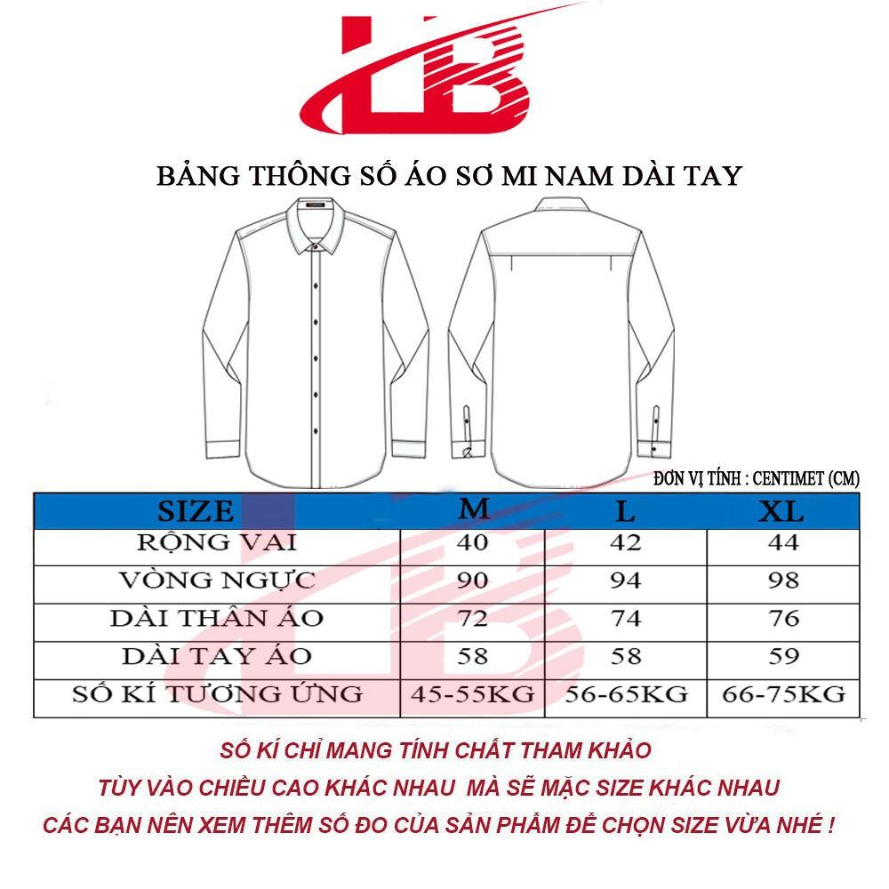 Áo sơ mi nam LB dài tay , vải lụa không nhăn, sơ mi cao cấp