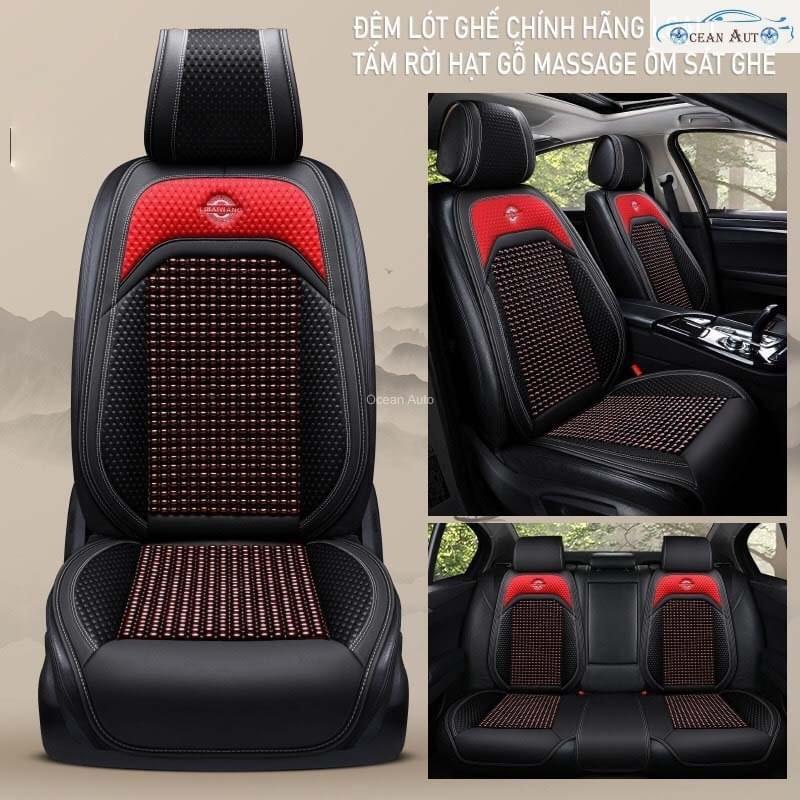 Lót Ghế Ô Tô Hạt Gỗ Libaiwang Bọc Ghế Ô Tô Chống Nóng - Áo Ghế Ô Tô Lót Liền Massage Lưng Chất Liệu Da Cao Cấp khaihuyau