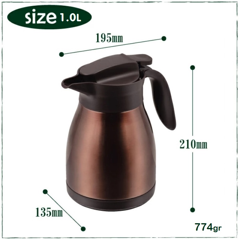 Bình nước giữ nhiệt Pearl Metal Table Pot Neo 1.0L | 1.5L - Hàng nội địa Nhật Bản |#Nhập khẩu chính hãng