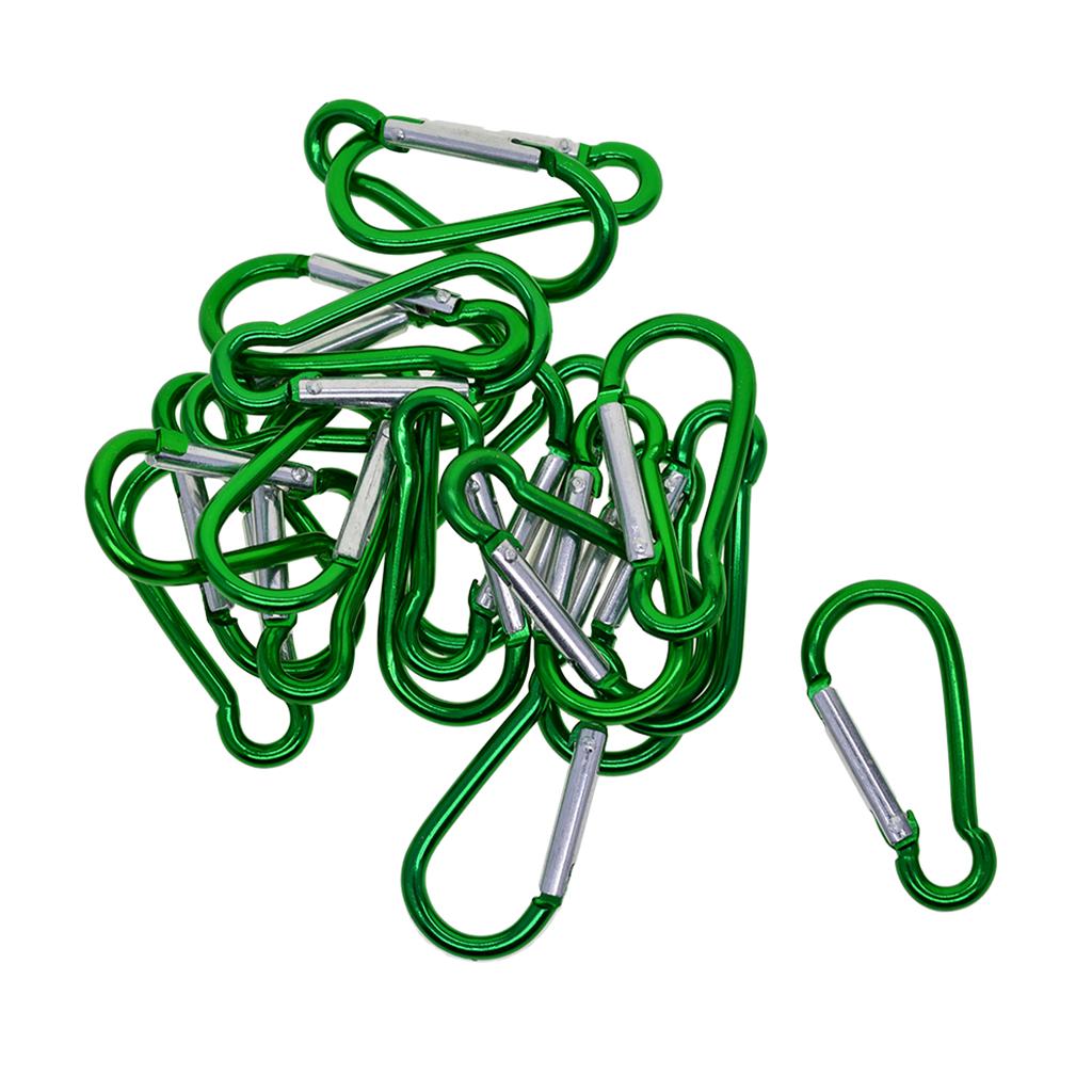 20x Carabiner Clip Key Holder Hiking Hook Lock Camp Camping D Shape
