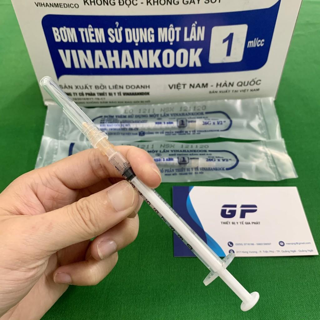 BƠM TIÊM NHỰA 1ML VINAHANKOOK SỬ DỤNG MỘT LẦN VÔ TRÙNG XI LANH 1ML 26G XILANH