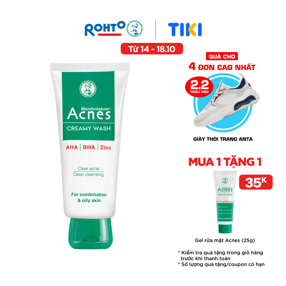 Kem rửa mặt ngăn ngừa mụn Acnes Creamy Wash