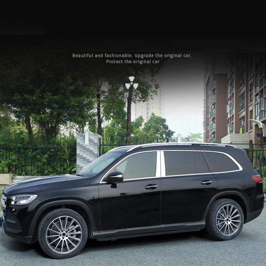 Bộ 4 thanh nẹp cột B cao cấp cánh cửa xe ô tô Mercedes GLS450, chất liệu hợp kim nhôm