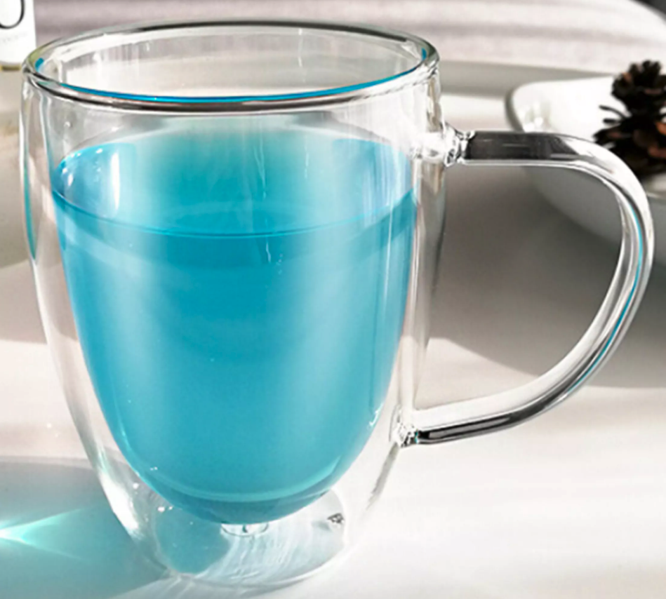 Cốc thủy tinh hai lớp cách nhiệt dung tích 350ml thích hợp cho văn phòng làm việc