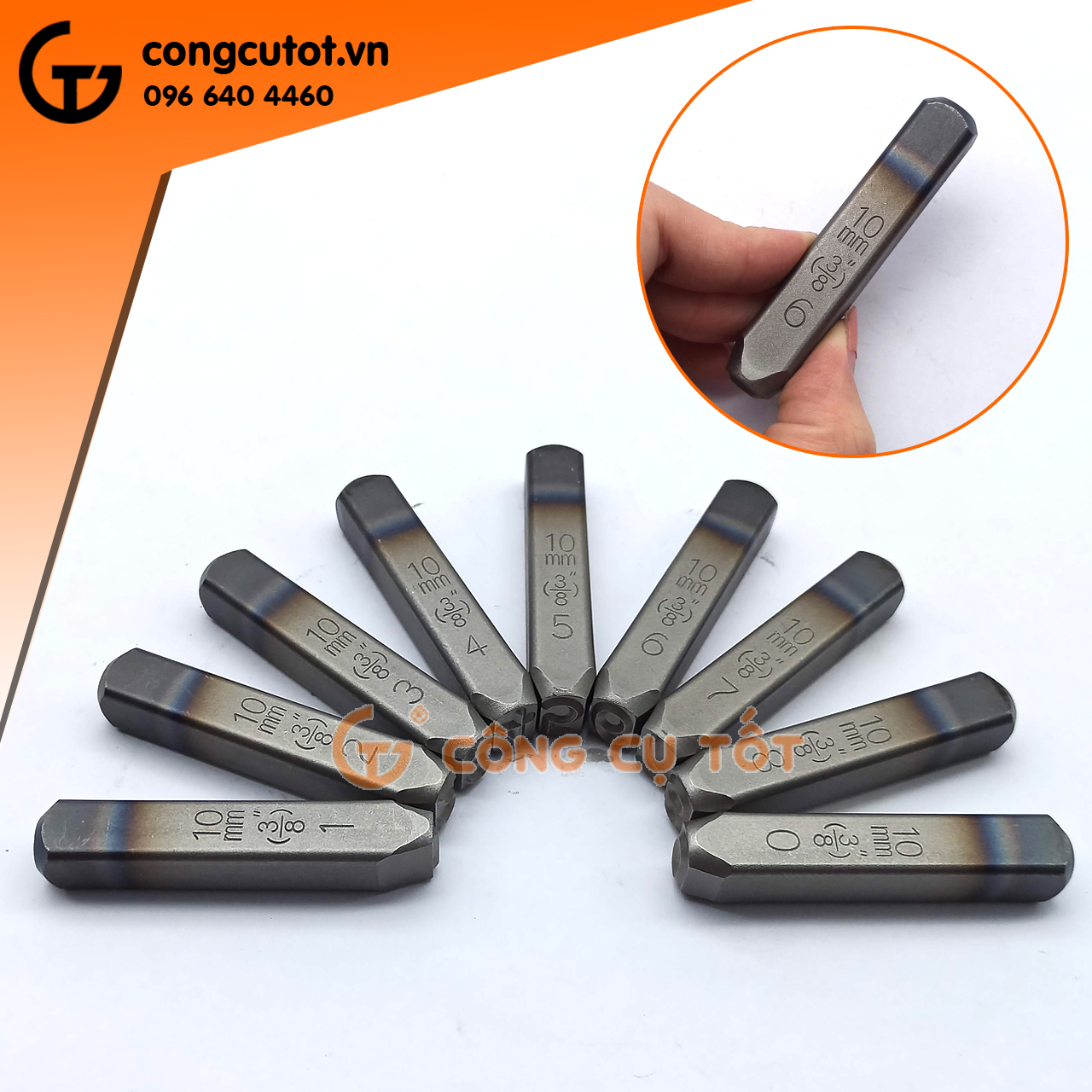 Bộ đóng số Xuôi TOP cỡ 10mm