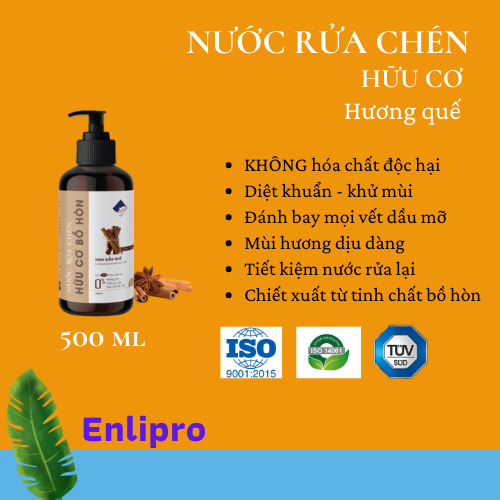 Ecocare - Nước rửa chén hữu cơ tinh dầu quế - 500ml