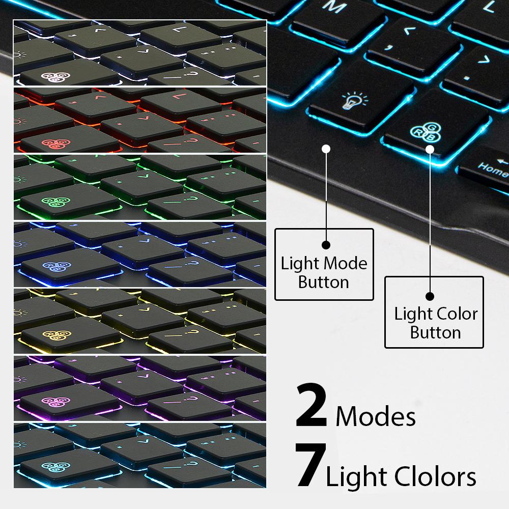 Không Dây Bàn Phím Tiếng Anh Với Đèn Nền Hoặc Không RGB Bàn Phím Bluetooth-Tương Thích Thích Hợp Cho Máy Tính Bảng Ipad, Laptop PC Xiaomi