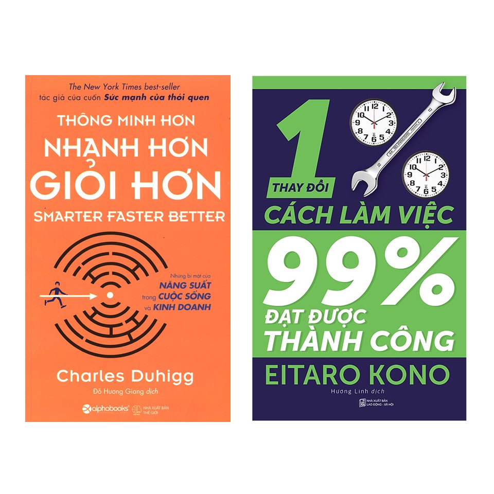 Combo Sách Kỹ Năng Kinh Doanh: Thông Minh Hơn, Nhanh Hơn, Giỏi Hơn + Thay Đổi 1% Cách Làm Việc - Đạt Được 99% Thành Công