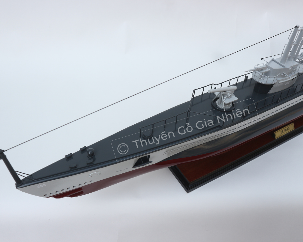 Mô Hình Thuyền Gỗ Phong Thủy Dạng Thuyền Chiến USS BALAO SUBMARINE Chính Hãng Hàng Xuất Khẩu Chất Lượng Cao