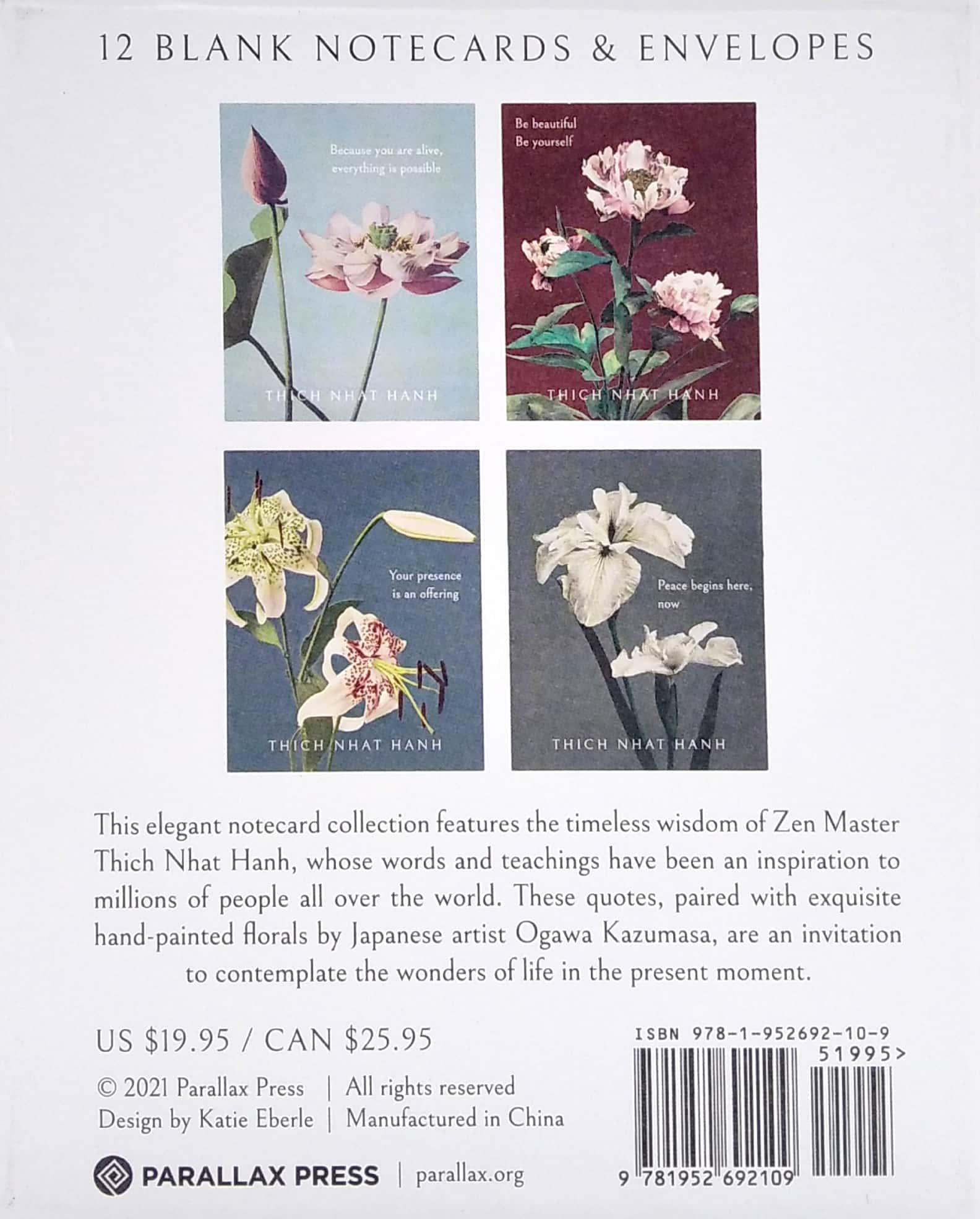 Thich Nhat Hanh Zen Flowers Boxed Note Cards