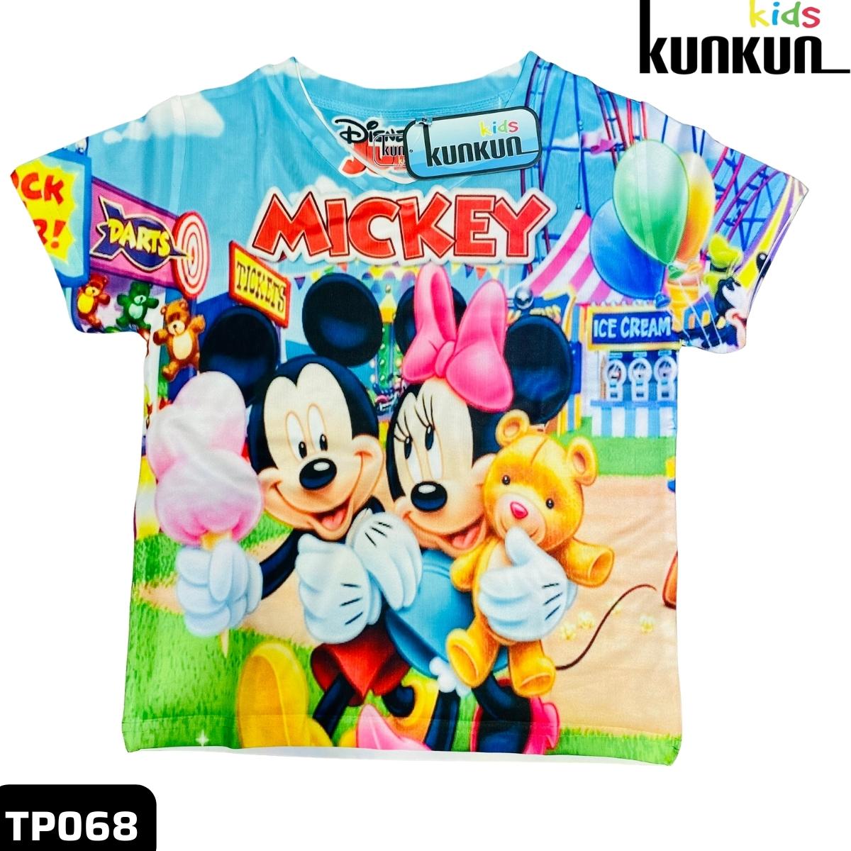 Đồ bộ thun in 3D cho bé gái hình Mickey Đáng Yêu